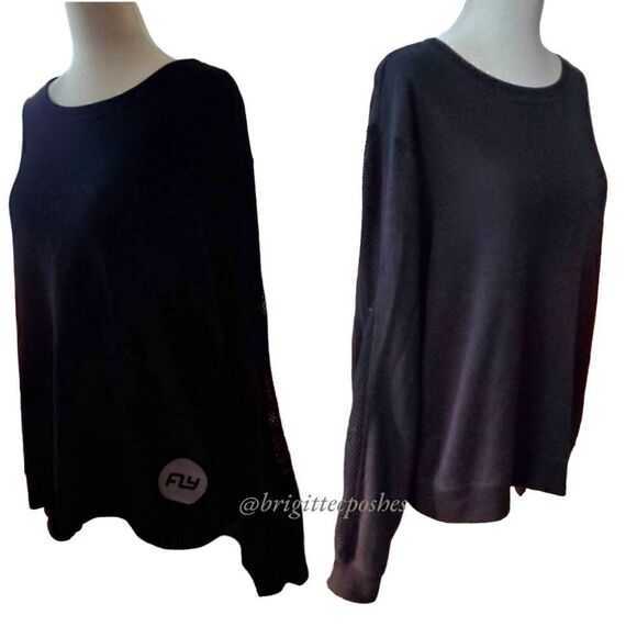 FLYWHEEL Black Meshed Sleeve Sweater - Picture 2 of 12